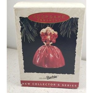 Hallmark Keepsake Ornament Holiday Barbie 1993 Collector's Series Red Dress